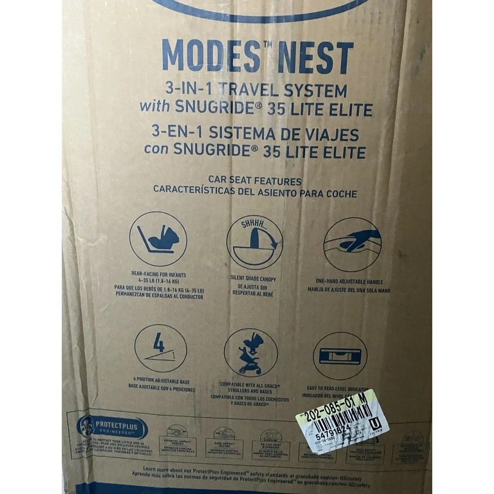 Graco Modes Nest 3-In-1 w/ Snugride 35 Lite Elite Slide New In Box Travel System